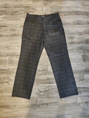 Alberto Men's Grey Check Dress Pants - Classic Straight Fit
